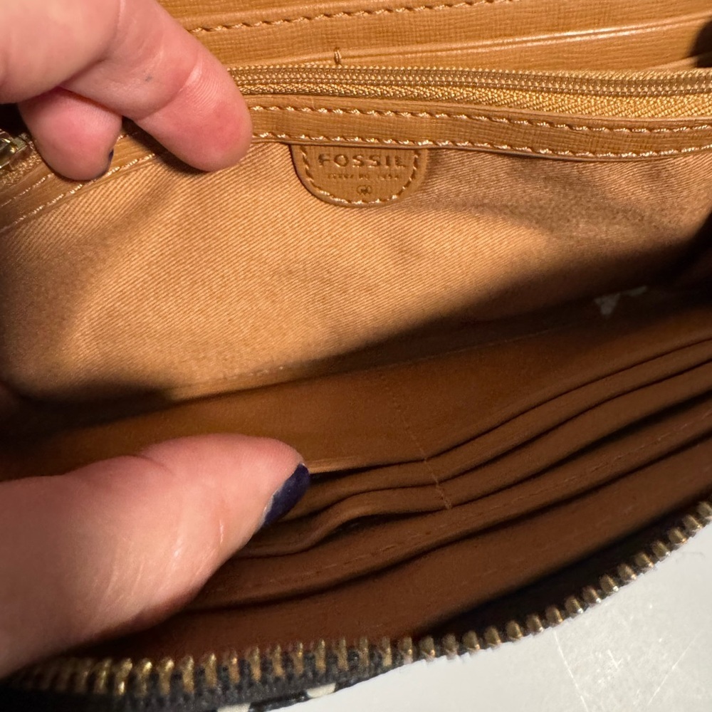 Fossil Polka Dot Wallet With Gold Zipper - image 5